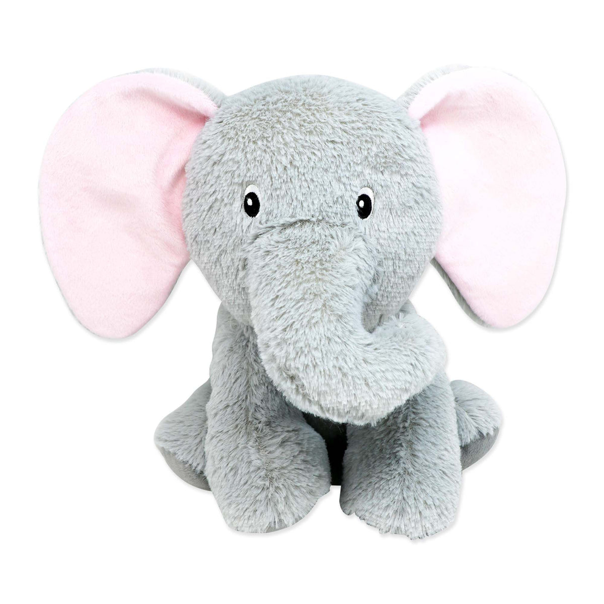 12" Grey Elephant Plush Toy – Soft 100% Polyester Stuffed Animal