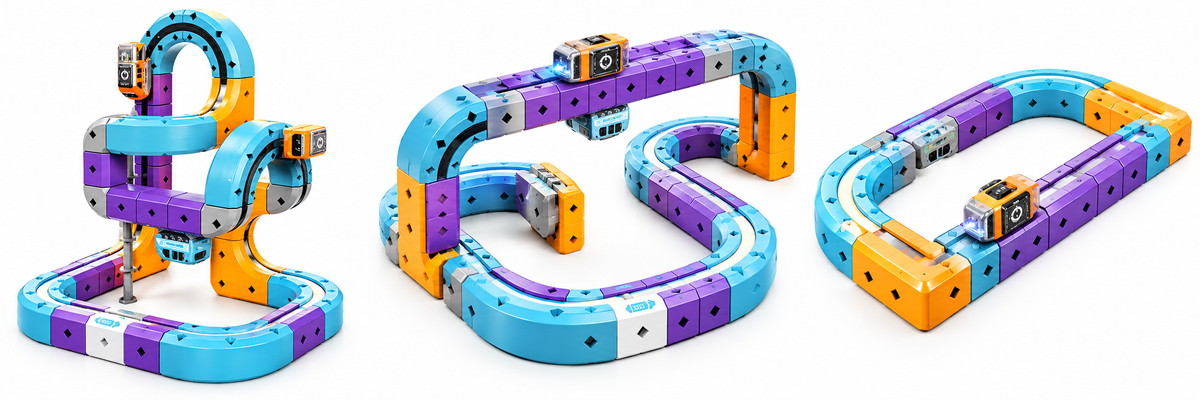 Shop Magnetic Track Go! DIY STEM Racing Track Set at Junioroom Canada. A creative magnetic building toy featuring loops, vertical racing, and educational fun for kids ages 3+.