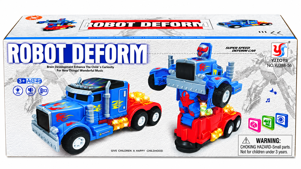 Transforming Robot Truck Toy – Electric Robot Deform Truck with Lights & Music (3+ Years)