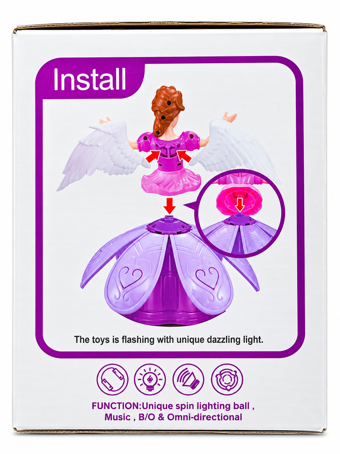 Angel Girl Dancing Princess Doll – Musical Bump & Go Toy with Colourful Lights (3+ Years)