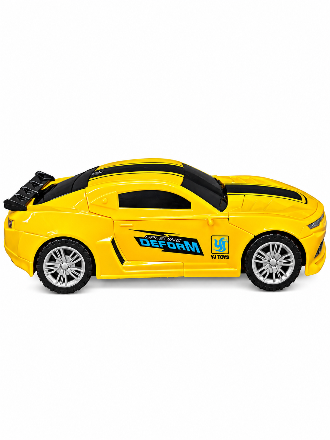 Transforming Robot Sports Car Toy – 2-in-1 Yellow Robot Car with Lights & Sound (3+ Years)