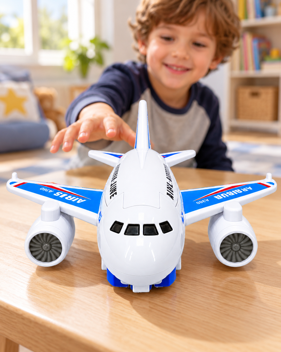 2-in-1 Automatic Morphing Airplane Robot Toy with Lights & Sound (Ages 3+)