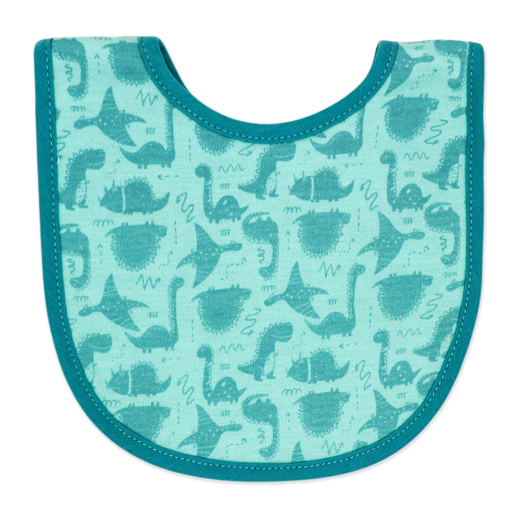 Dinosaur Baby Bibs and Socks Set – 3 Bibs + 2 Pairs Socks, Soft Cotton Blend