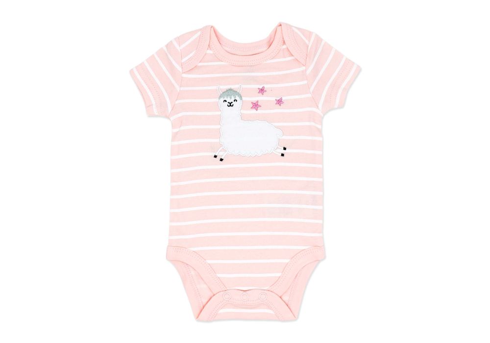3 Piece Pink Llama Baby Outfit Set-100% cotton