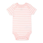 Pink & White Striped Baby Bodysuit – 100% Cotton