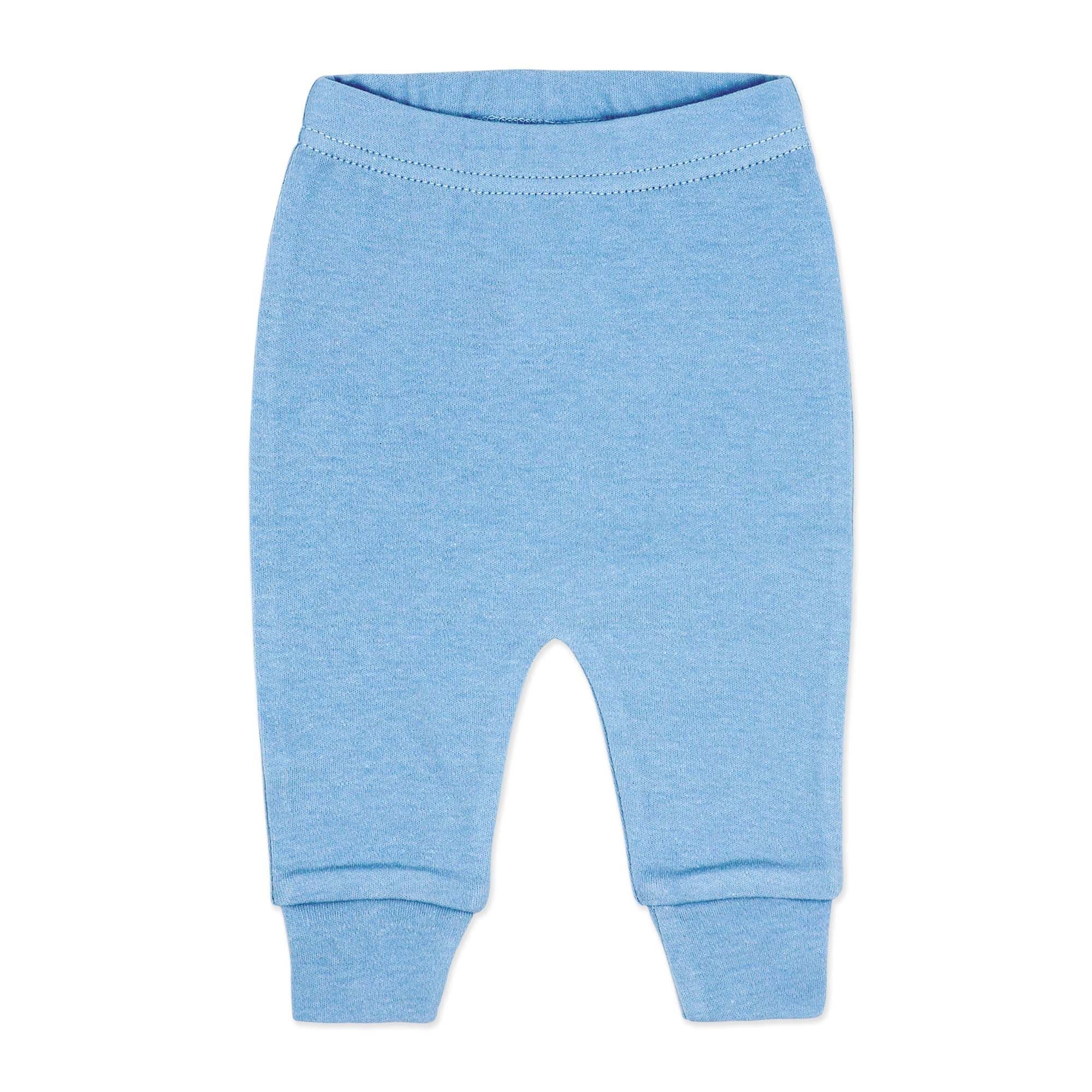 Solid Blue 100% Cotton Baby Pajama Pants – Soft Elastic Waist Sleep Bottoms