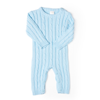Blue Cable Knit Baby Bodysuit – 100% Cotton