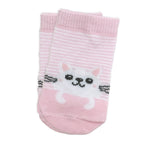 Pink Bunny & Cat Baby Socks 3-Pack (0–6 Months)