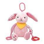 Pink Bunny Plush Activity Toy – 8.5" Baby Toy with Teethers, Rattle & Crinkle Ears (0+)