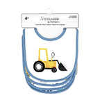 Construction Trucks Baby Bibs 4-Pack – Soft Cotton Blend Feeding Bib Set