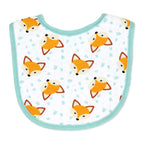 Fox Print Baby Bibs 4-Pack – Soft Cotton Blend Feeding & Drool Bib Set