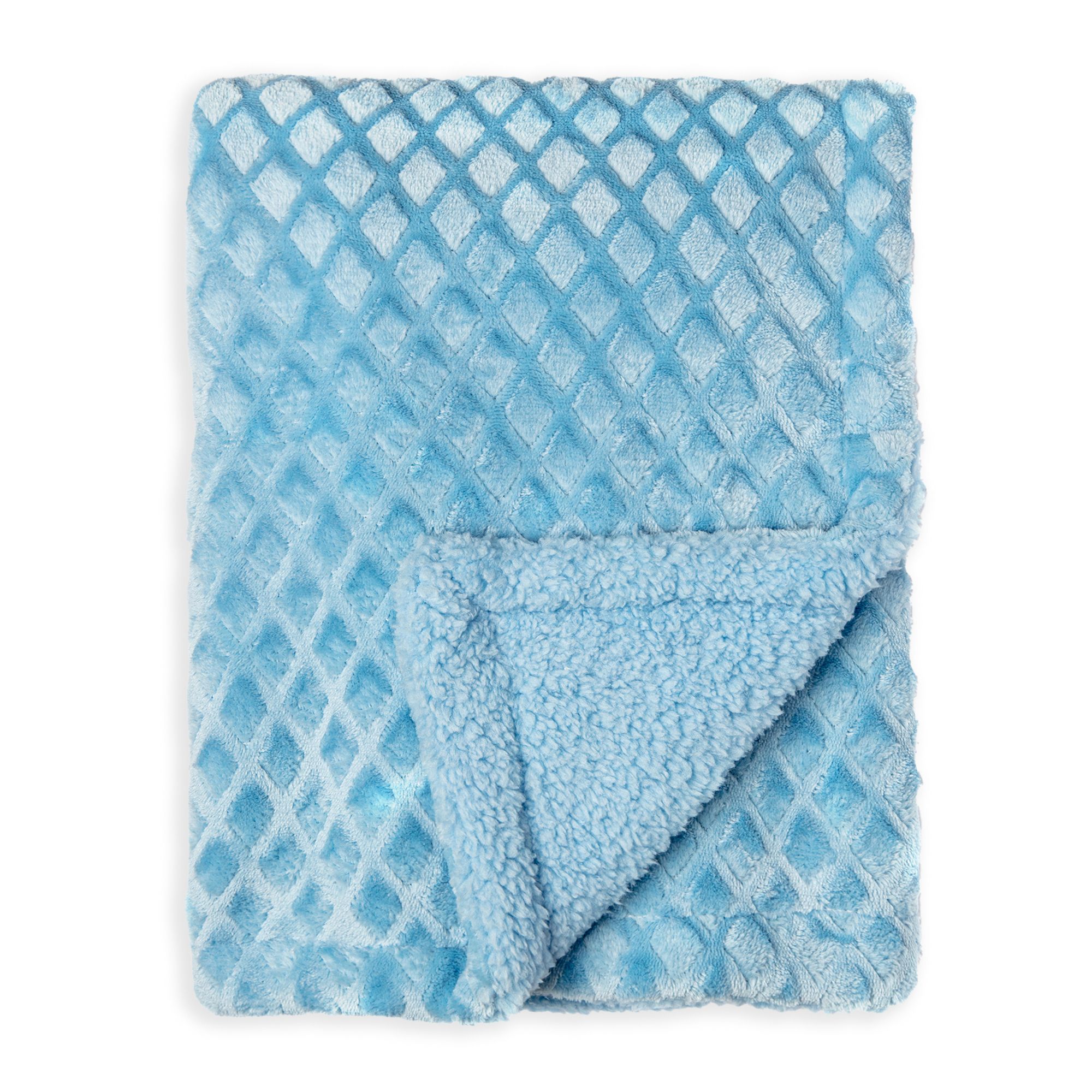Diamond Plush Baby Blanket – 100% Polyester Sherpa, 30" x 40" Ultra-Soft Throw
