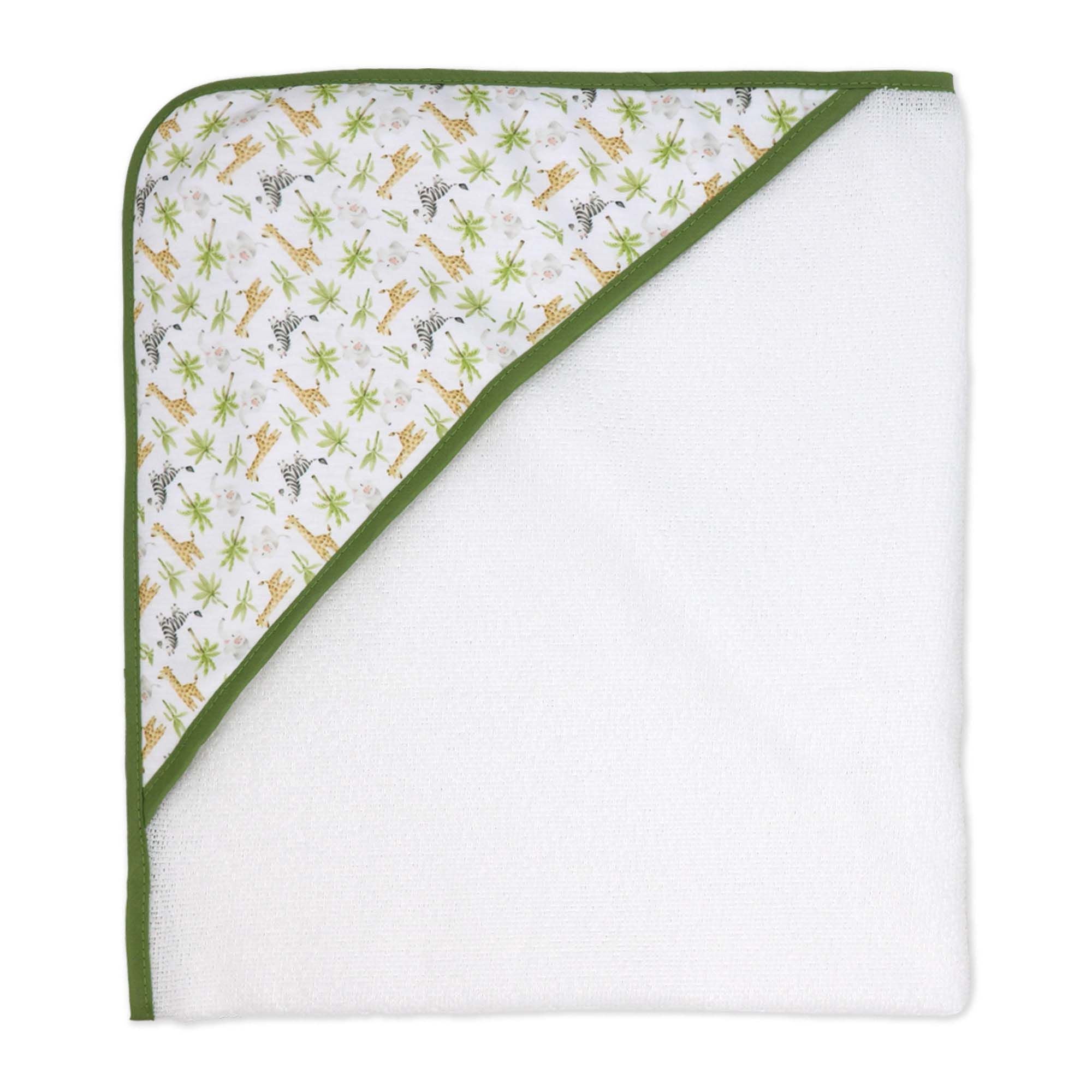 6-Piece Green Lion Baby Bath Set – 3 Hooded Towels, 3 Washcloths & BPA-Free Bath Toys, 100% Polyester