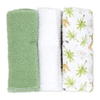 6-Piece Green Lion Baby Bath Set – 3 Hooded Towels, 3 Washcloths & BPA-Free Bath Toys, 100% Polyester