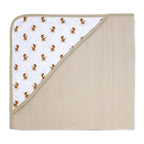 6-Piece Tan Teddy Baby Bath Set – 3 Hooded Towels & 3 Washcloths, 100% Polyester