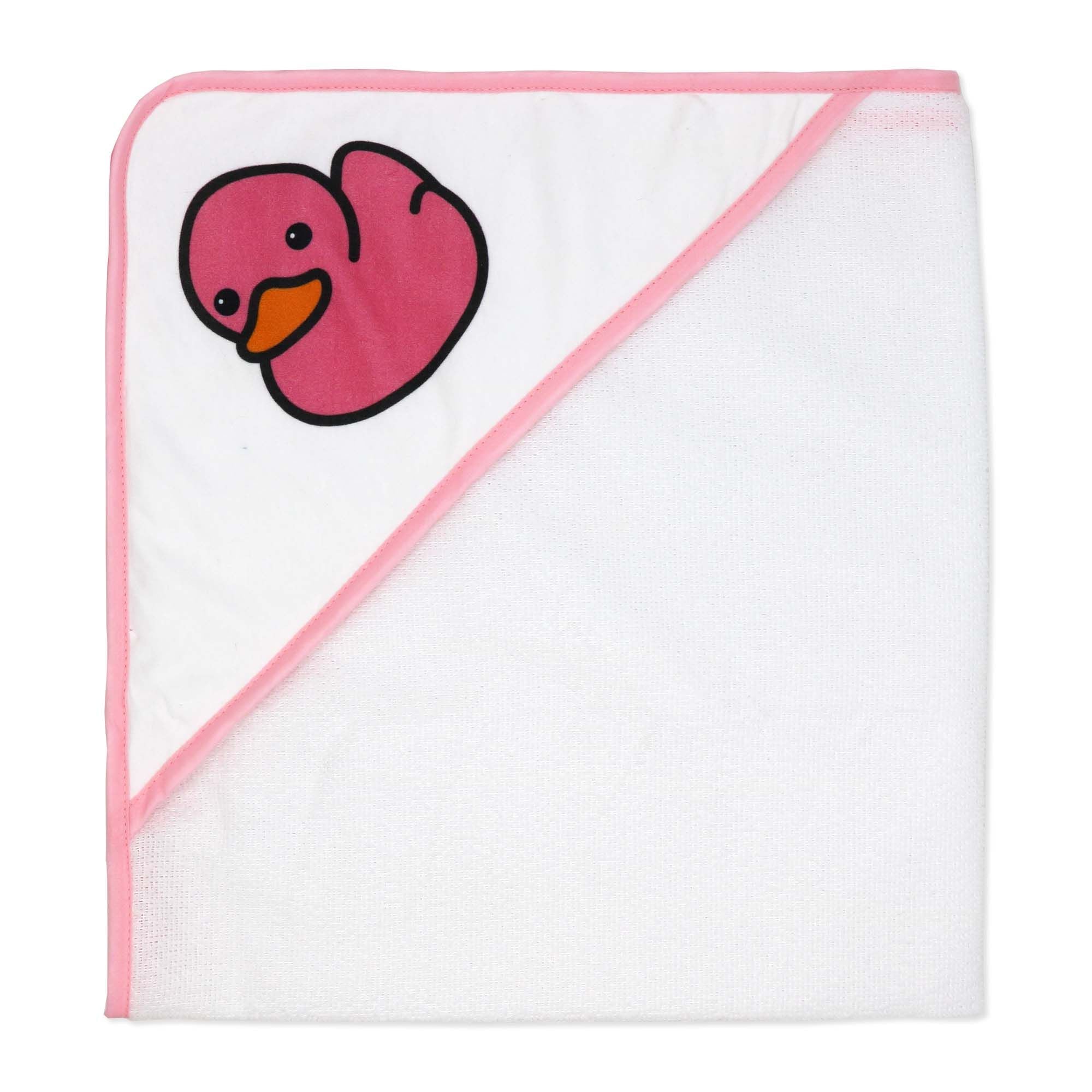 Duck Baby Bath Set – 100% Polyester Hooded Towel, Washcloths & BPA-Free Bath Toys