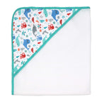 Whale Baby Bath Set – 100% Polyester Hooded Towel, Washcloths & BPA-Free Bath Toys