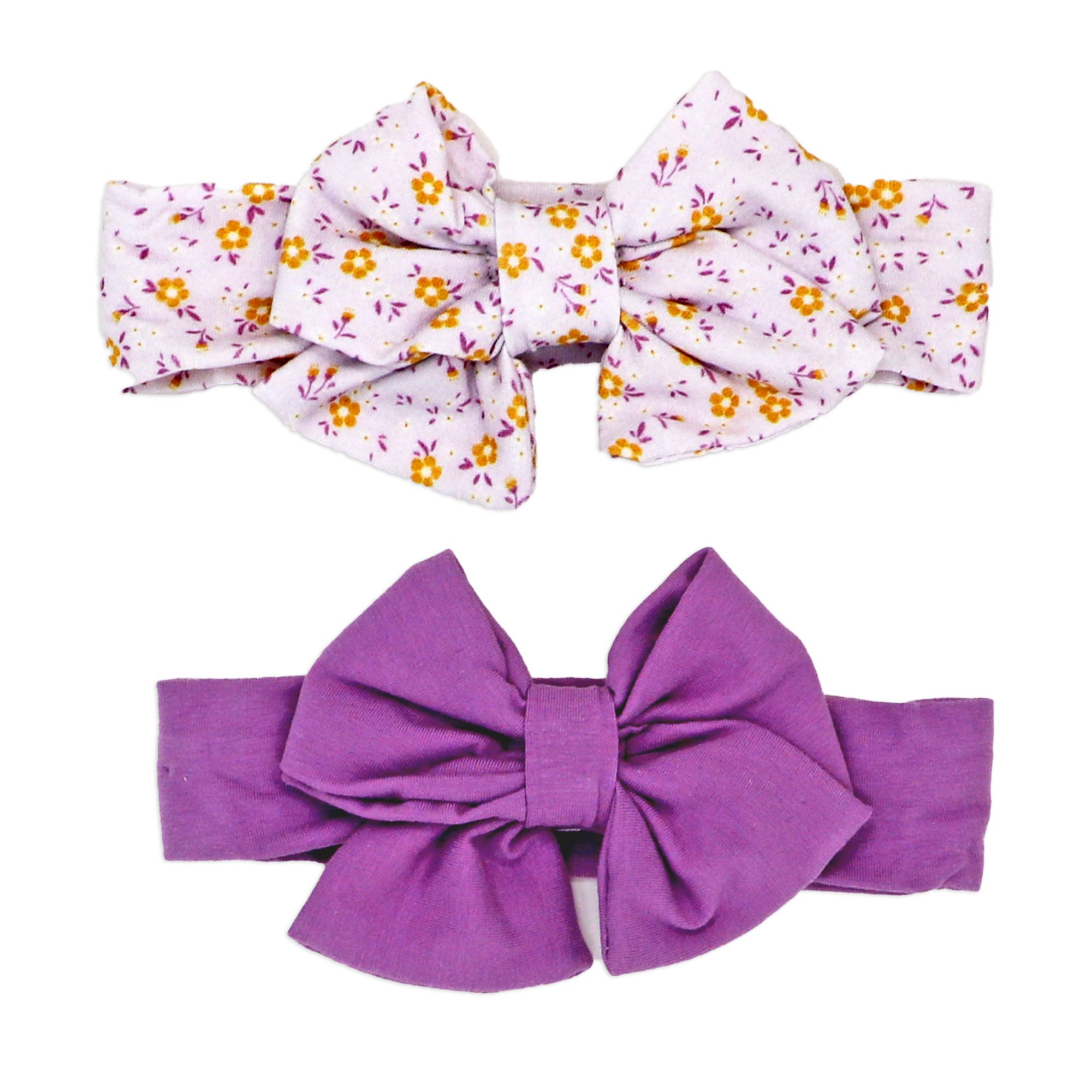 Baby Girl Socks & Headbands Set 0–6M – 2 Cotton Bows + Ruffle Socks