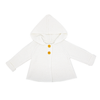White Hooded Knit Baby Cardigan Sweater-100% Cotton