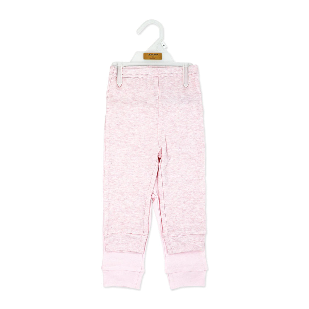 2-Pack 100% Organic Cotton Baby Cuffed Pajama Pants – Pink Sleep Bottoms