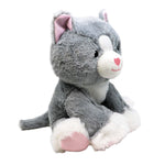 12" Gray Cat Plush Toy – Soft 100% Polyester Stuffed Animal