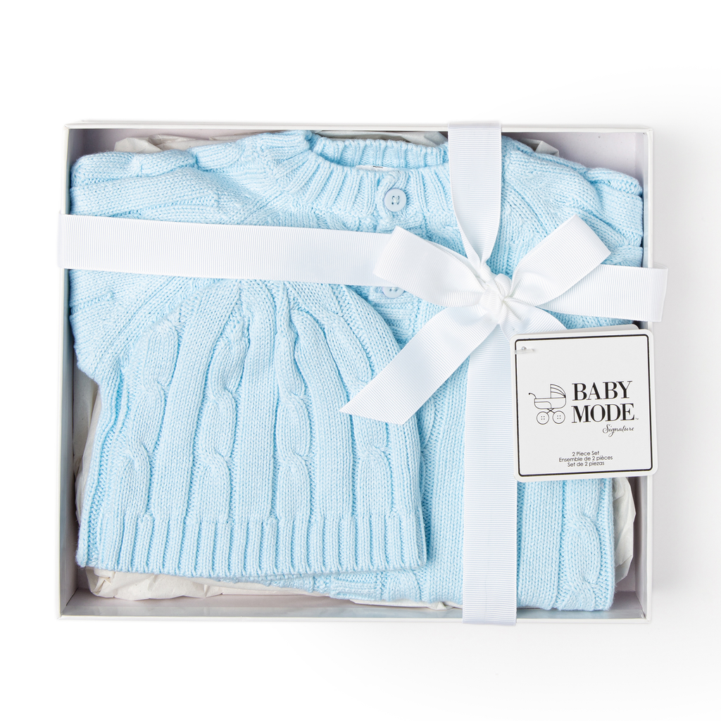 2 Piece Gift Box- 100% Cotton| Soft Cable Knit