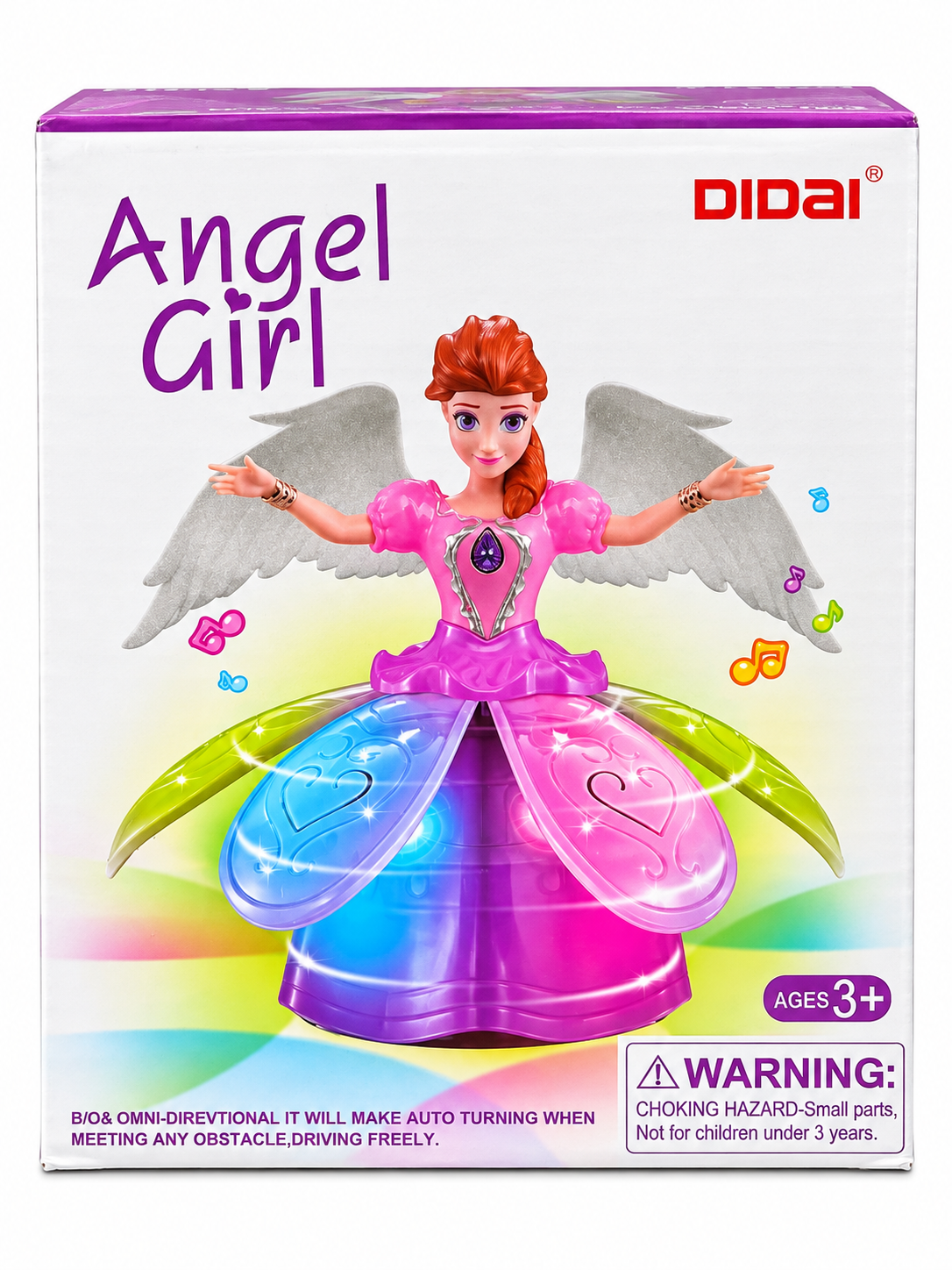 Angel Girl Dancing Princess Doll – Musical Bump &amp; Go Toy with Colourful Lights (3+ Years)