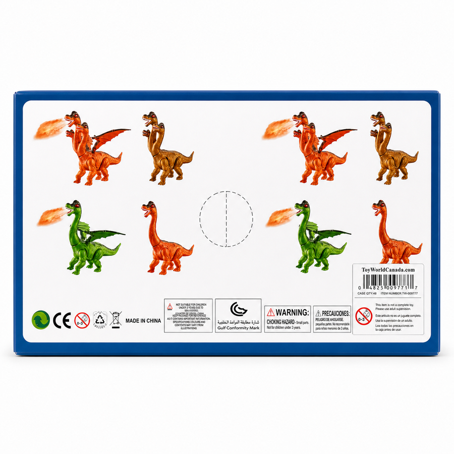 Dinosaur Toy – 3‑Headed Dragon with Eggs, Lights & Sound (Ages 3+)