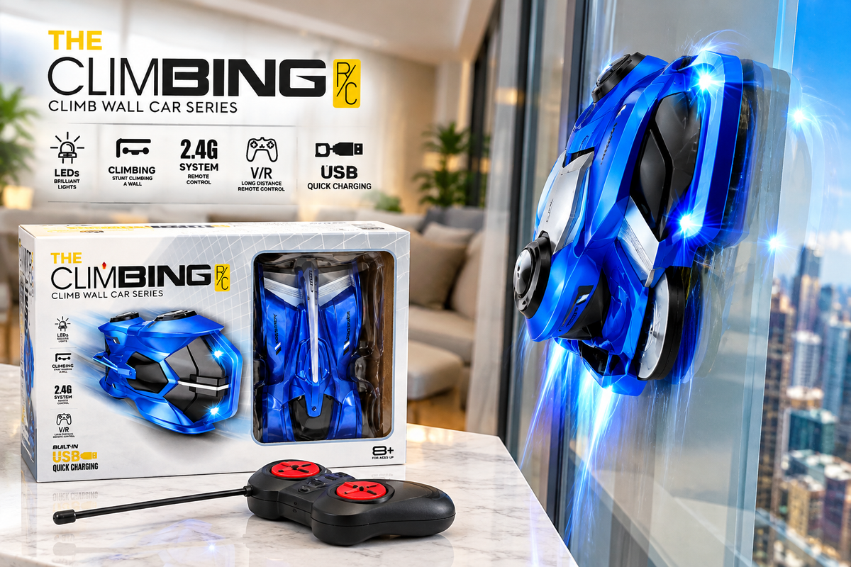 🚀 RC Wall Climbing Car for Kids – 2.4GHz Remote Control Stunt Car with LED Lights | USB Rechargeable