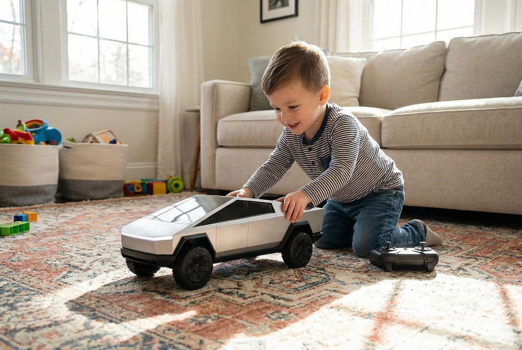 Electric RC Cyber Truck – Remote Control Silver Pickup, Ages 3+