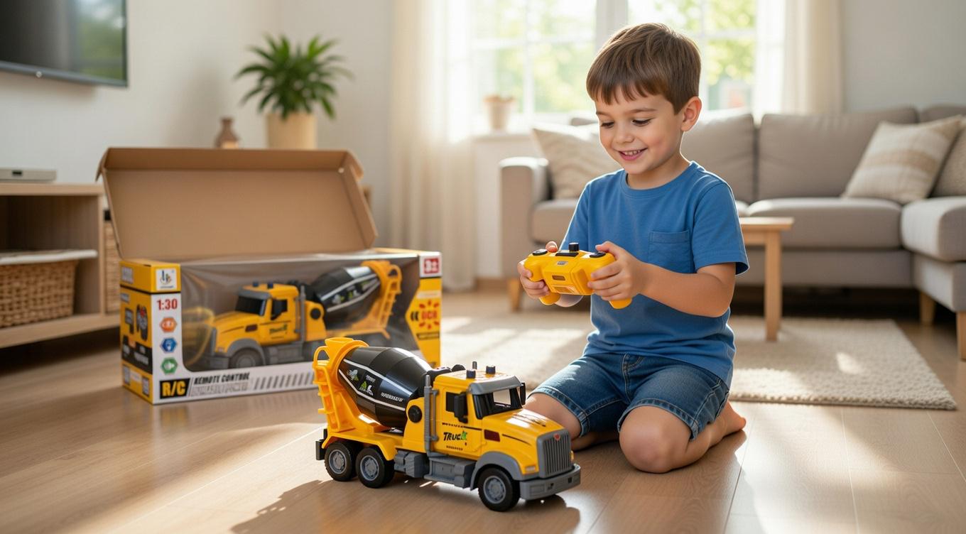 RC Cement Mixer Truck – 1:30 Construction Vehicle, 6-Channel
