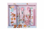 Animal World Kids Stationery Gift Set – 8pc Pink Forest Animals