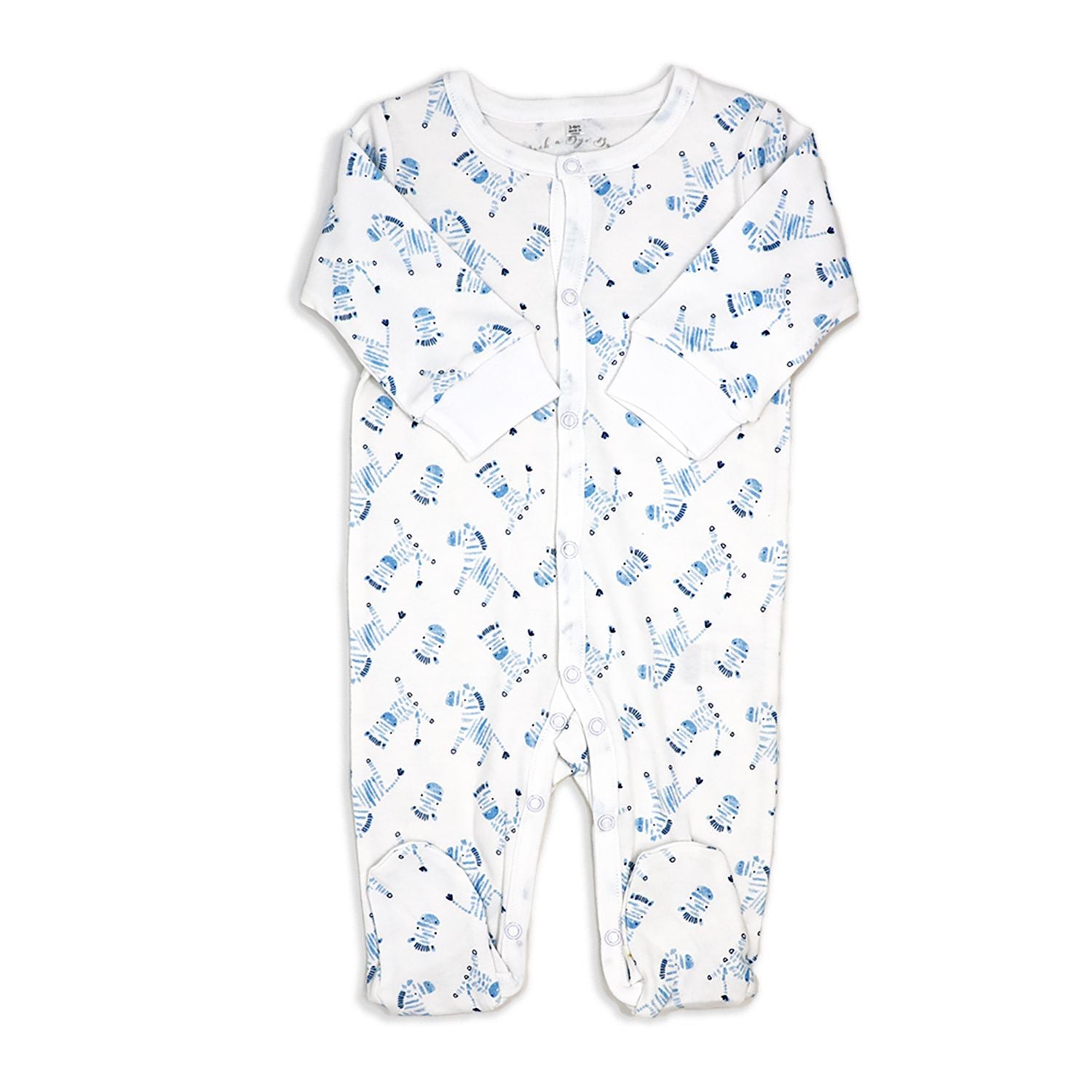 Blue Zebra Newborn 8 Piece Gift Set – 100% Cotton Layette & Toy