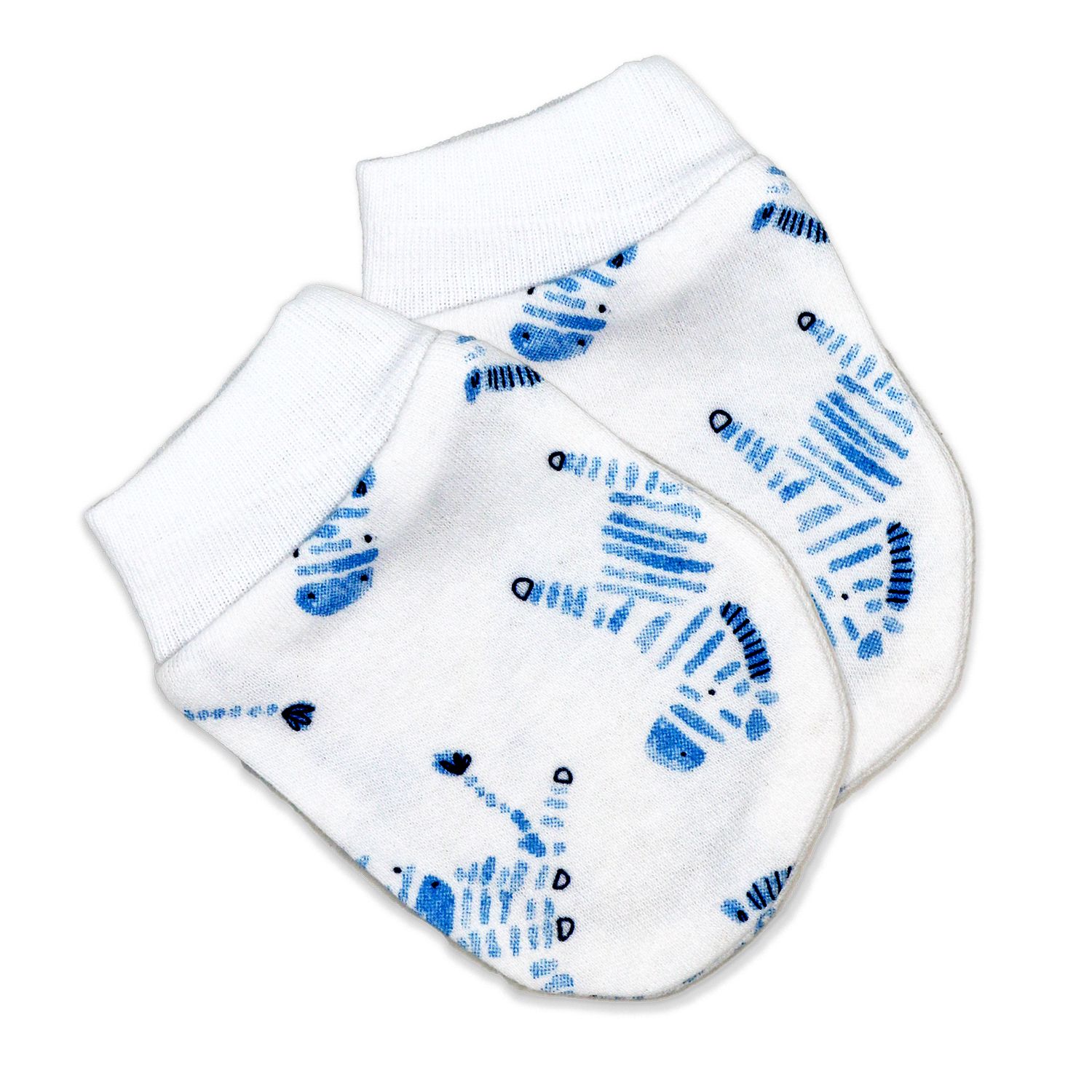 Blue Zebra Newborn 8 Piece Gift Set – 100% Cotton Layette & Toy