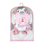 Pink Floral Princess 5 Piece Baby Girl Layette Gift Set – 100% Cotton