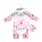 Pink Floral Princess 5 Piece Baby Girl Layette Gift Set – 100% Cotton