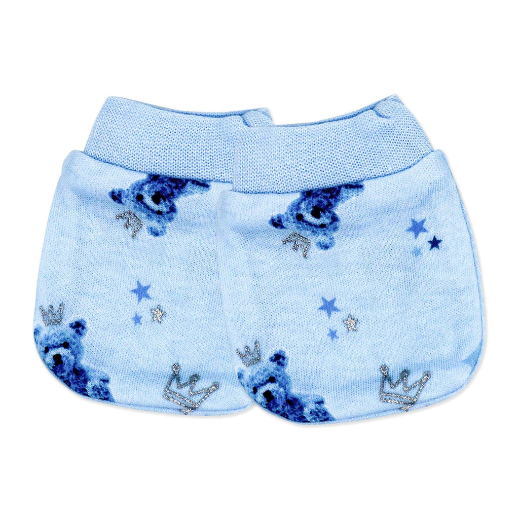 Blue Teddy Bear 5 Piece Baby Layette Gift Set – 100% Cotton