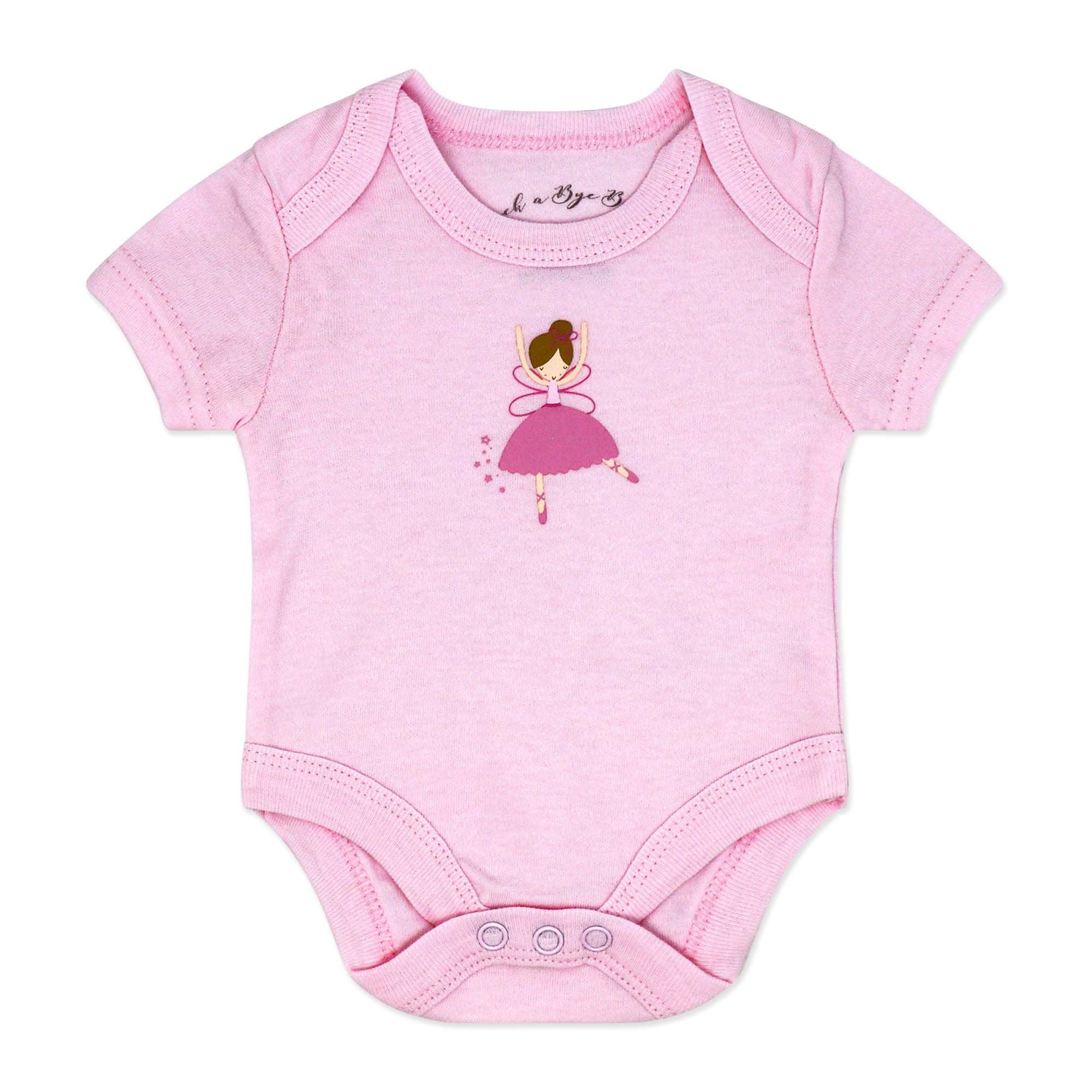 Pink Ballerina 5 Piece Baby Girl Layette Gift Set – 100% Cotton