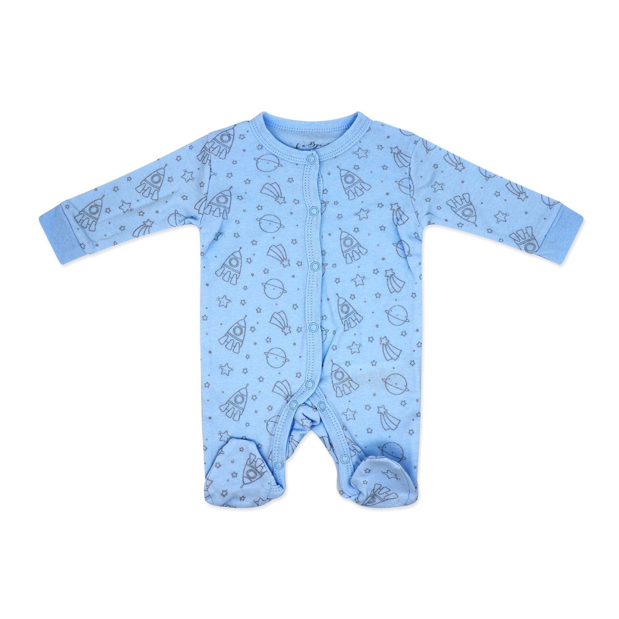 Blue Space 5 Piece Baby Layette Gift Set – 100% Cotton