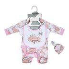 Pink Rose 5 Piece Baby Girl Layette Gift Set – 100% Cotton