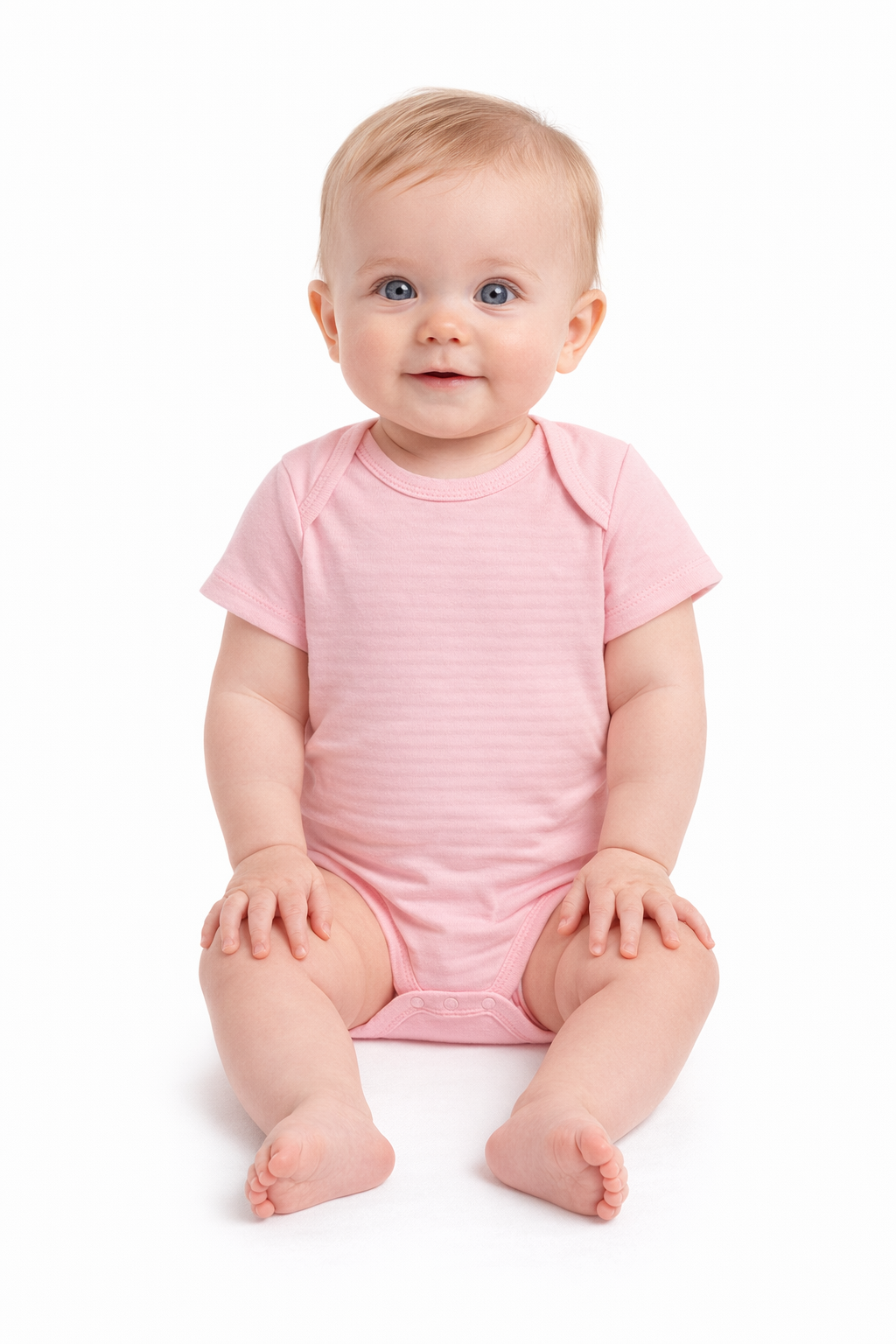 5 Pack Pink Baby Bodysuits – 100% Cotton Short Sleeve