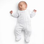 White Zip Baby Sleeper| One Piece – 100% Cotton