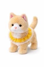 Battery Operated Walking Kitten Plush Toy – Moving Cat with Dress Collar, 2+ Ages