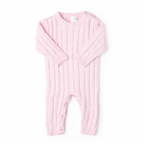 Pink Cable Knit Baby Bodysuit – 100% Cotton