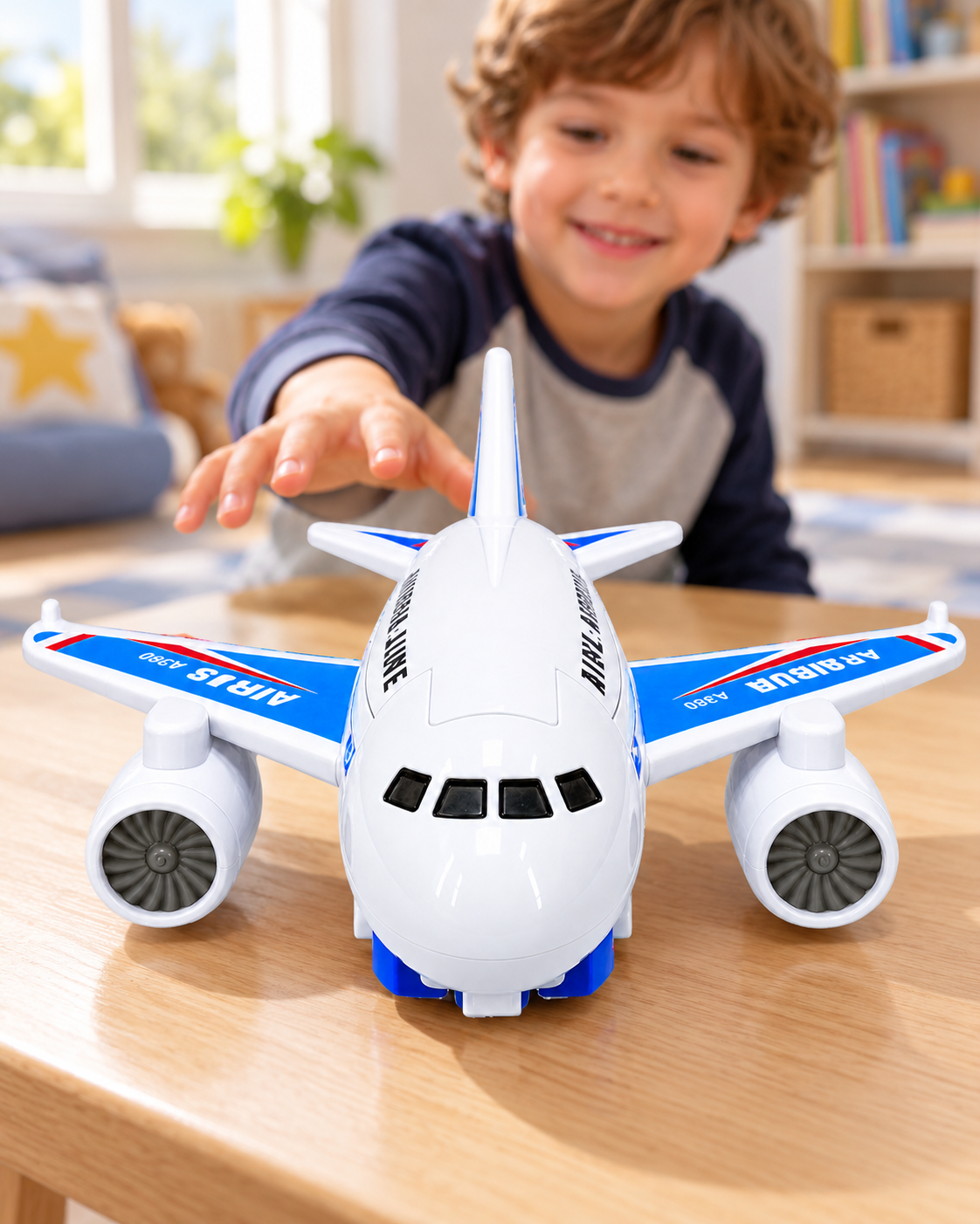 2-in-1 Automatic Morphing Airplane Robot Toy with Lights &amp; Sound (Ages 3+)