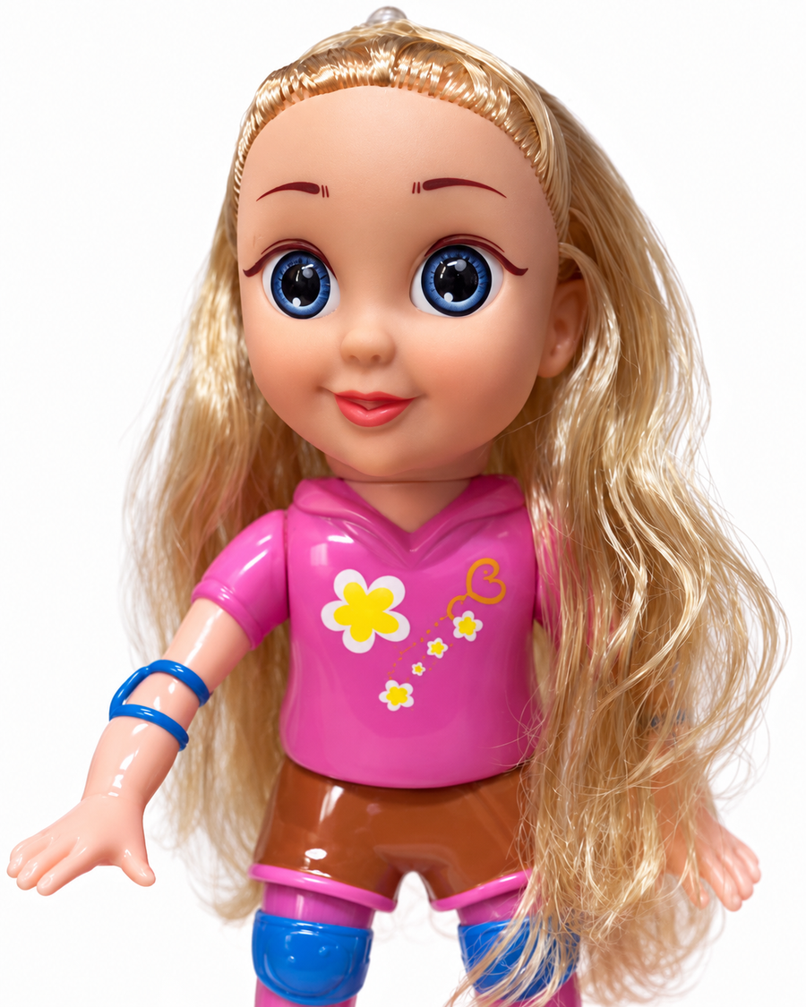 Battery Operated Dancing Doll – Moving Scooter Toy, Ages 3+