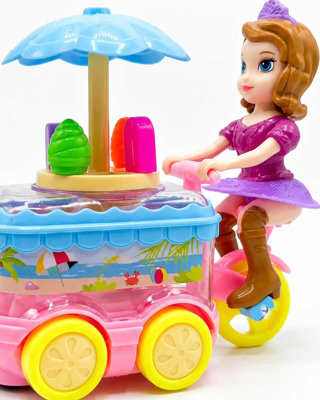 Princess Ice Cream Cart Toy – Battery Operated Moving Tricycle, Ages 3+
