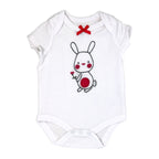 3 Piece Bunny & Floral Baby Girl Dress Set – Bodysuit, Top & Shorts